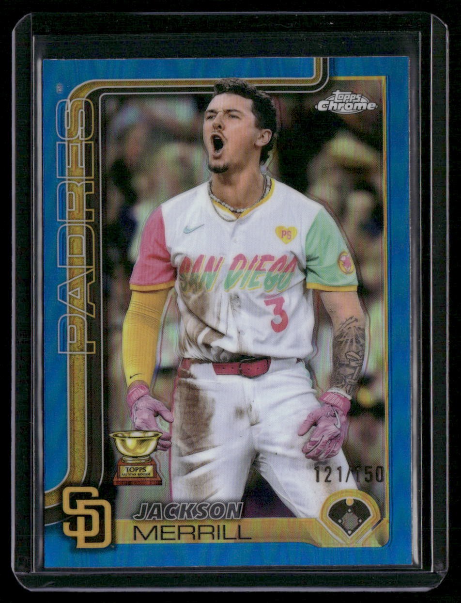 2025 Topps Chrome #61 Jackson Merrill Blue Refractors #/150