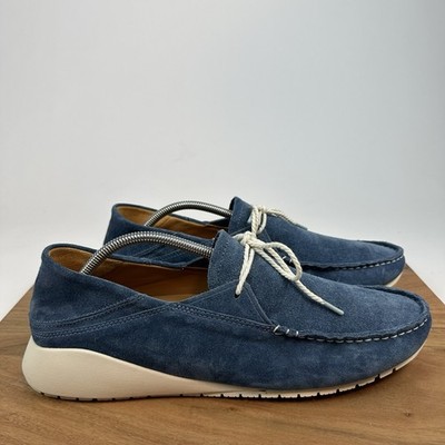 New Mens Olukai KA A Driver 10534-CBCB Blue Italian Suede Loafers Shoes Sz 12 M