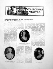 Original Old Antique Print Miniatures Belonging To The Earl MayoPages 1909