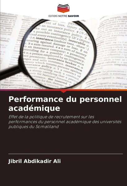 Performance Du Personnel AcadéMique Jibril Abdikadir Ali Taschenbuch FranzöSisch-image