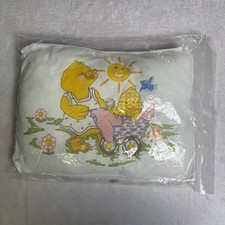 Vintage Baby Infant Bed Crib Pillow Cover Retro Kitschy Nursery Mom  Baby Duck