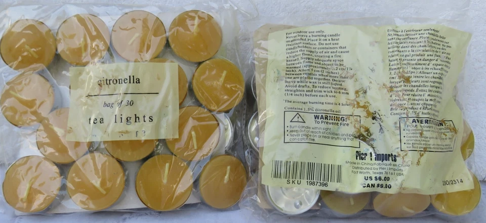 Vintage lot of 60+ 1/2" Tealight Candles-Outdoor Only-Pier 1 - Image 4 of 4