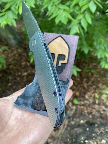 GRIMSMO RASK #2671 Streamline Citrus w Purple Flakes SPECIAL with Handmade Stand