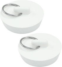 2 Pack Rubber Drain Stopper, 1-5/8 Inch Bathtub Plug Hanging Ring Bathroom Plug,