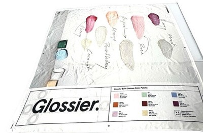 Glossier Balm Dotcom Color Palette Silk Scarf Bandana White Makeup Swatch GUC