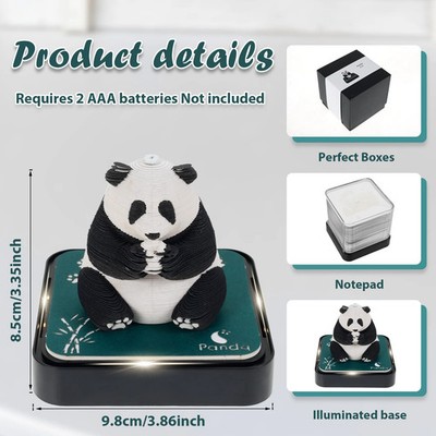 3D-Kalender Schreibtisch LED-Licht Papierkunst Notizblock Acryl-Box Kreatives