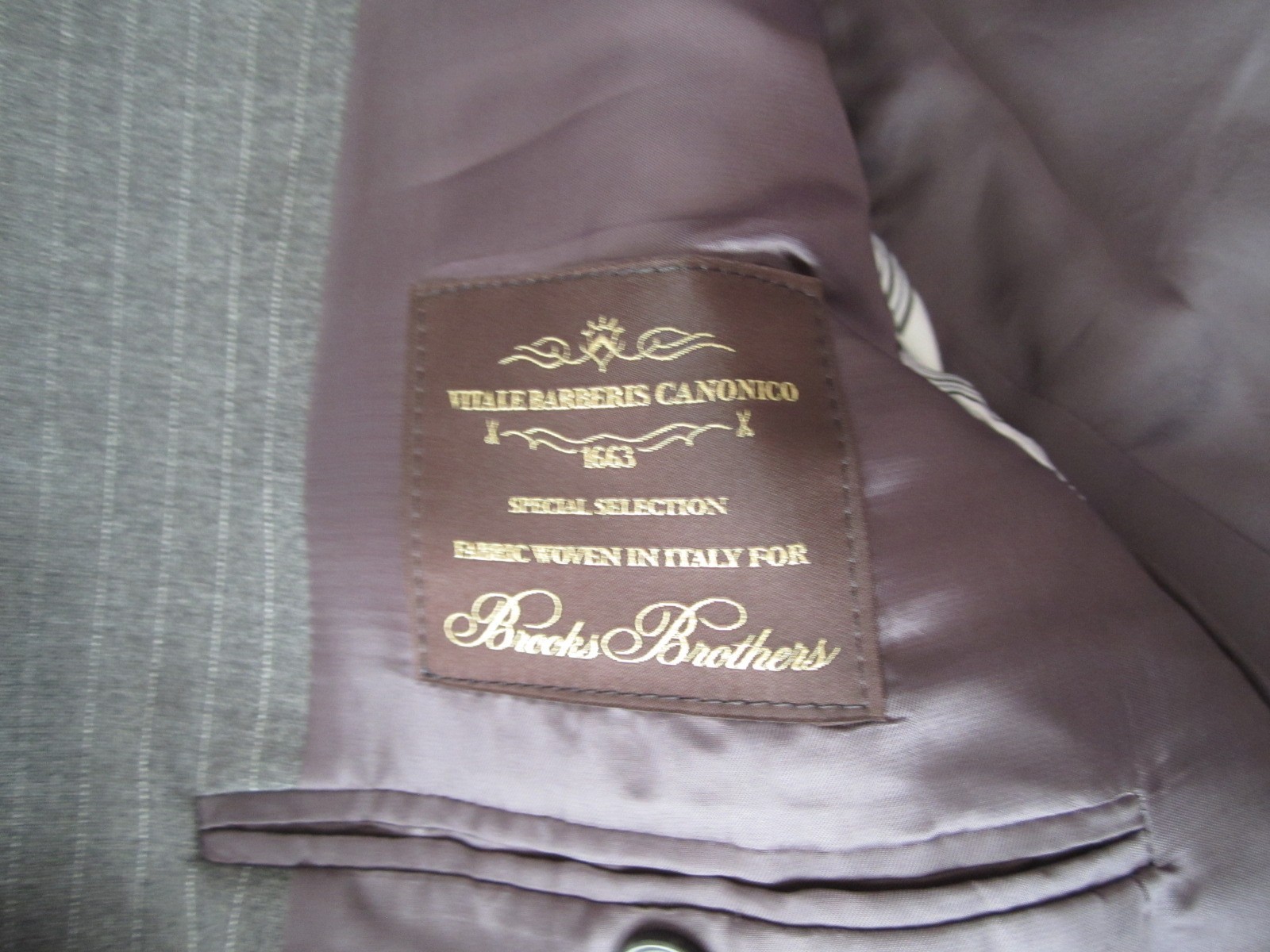 Men Brooks Brother 1818 Regent Fit Wool Stripe Button Blazer Jacket Sz 44(MJ48) thumbnail 8