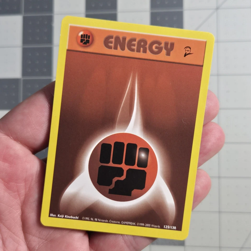 Pokemon Inverted Back Misalignment Miscut Error Fighting Energy WOTC Card - Image 2 of 4