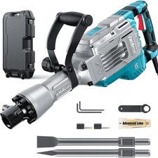 Abbruchhammer 1700W SDS-Hex Beton-Stemmhammer 65J, 2 Meißel, Transportkoffer