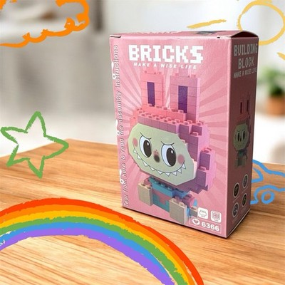 Mini Bunny Building Blocks Set DIY Toy with Face Stickers Gift Idea