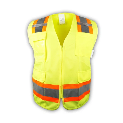 Surveyor Lime Two Tones Safety Vest , ANSI/ ISEA 107-2015/ Photo ID Pocket - product listing photo
