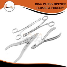 Professional BODY PIERCING TOOLS - RING PLIERS OPENER CLOSER  FORCEPS 4 PCS