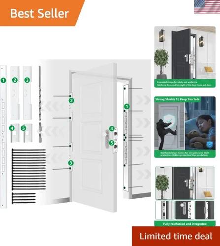 2024 Updated 46" Heavy Duty Door Reinforcement Set for Jamb, Frame & Hinges, ...