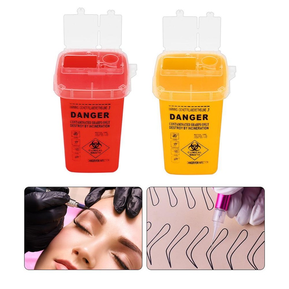 Biohazard Piercing Needles Disposal Collect Bucket Tattoo Artist Waste