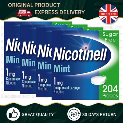 4 x Nicotinell Minze Lutschtabletten - 1MG & 2MG | 204 x 4 = 816 Stück | Ablauf 2027/28