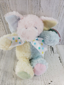 First & Main Lil Nubby 8" Baby Elephant Pastel #2163 Stuffed Rattle Toy