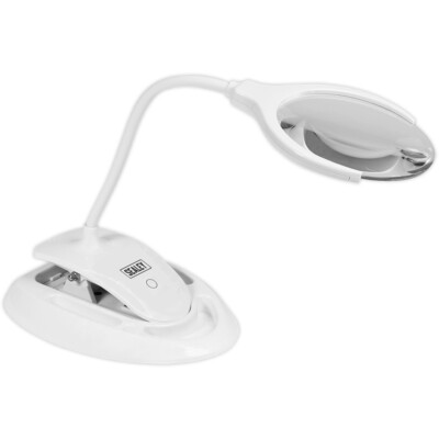 Wiederaufladbare dimmbare LED Vergrößerungsleuchte 109 mm Arbeitsleuchte - Schreibtisch & Tischmontage