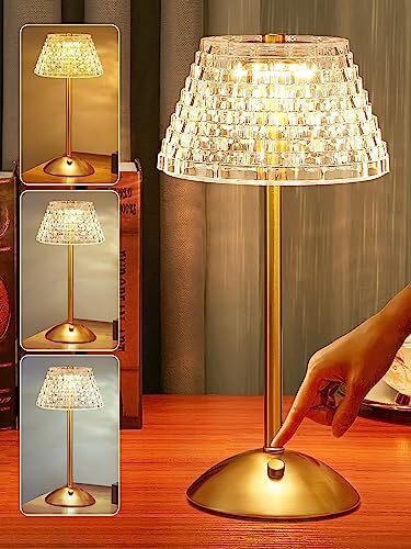 Crystal Lamp for Bedroom,500 Lm Small Lamps for Small Spaces,3