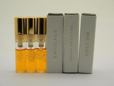 3 x Amouage Library Collection OPUS VIII Eau de Parfum Natural Spray Vial 2ml