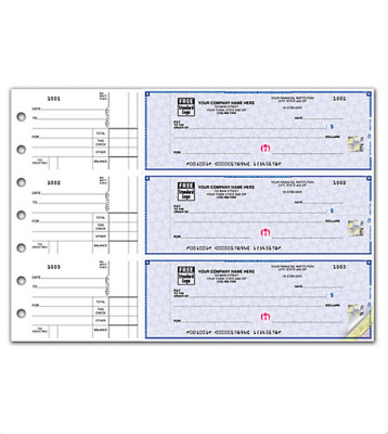3-On-A-Page High Security 1 Part Business Size Checks - NEBS / Deluxe - 53221DS