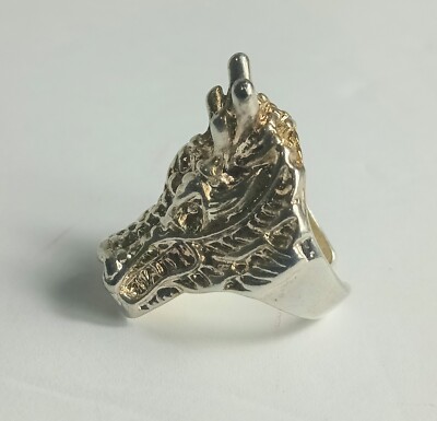 Sterling Silber Drachenkopf Manschette Stil Pinky Ring Größe 5,5 