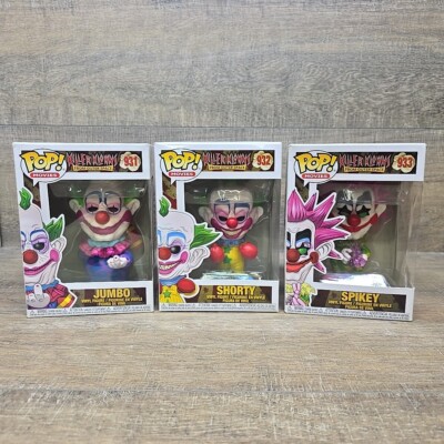 Lot Of 3 Funko POP! Killer Klowns From Outer Space Jumbo Shorty Spikey 931-933
