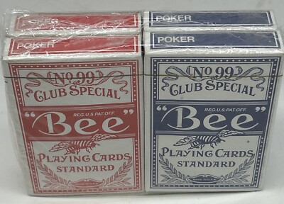 BEE NO. 99 CLUB SPECIAL PLAYING CARDS DIAMOND BACK NO. 67 - 4 Pack Sealed