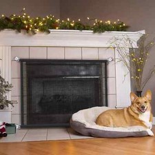 Child Proof Fireplace Screen Mesh Gate 29x38 for Toddlers and Pets read descript