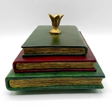 Vintage Faux Stack of Books Resin Tabletop Accent Home Decor or Paperweight