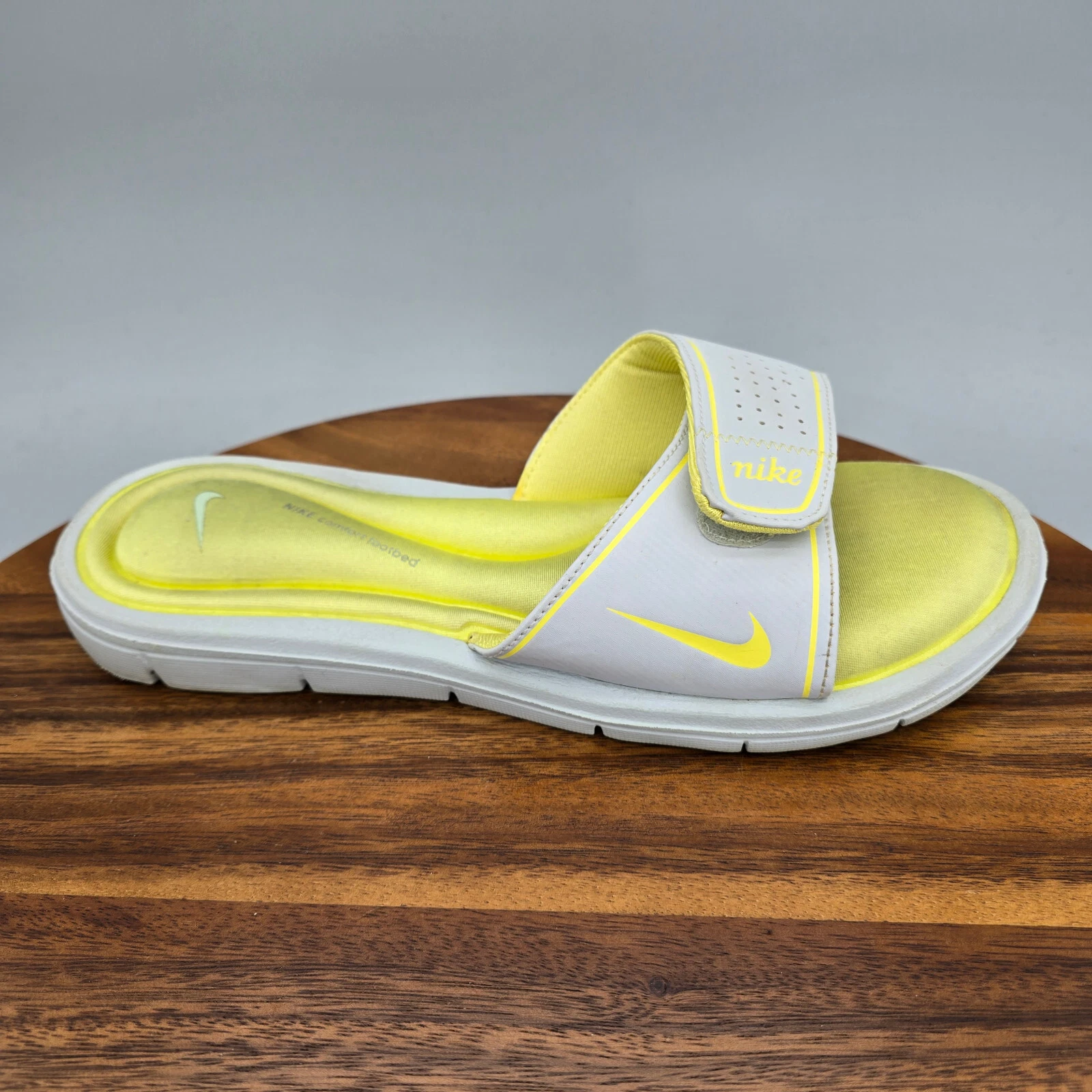 Sandali Nike comodi plantare donna 9 grigio giallo cinturino regolabile casual slide