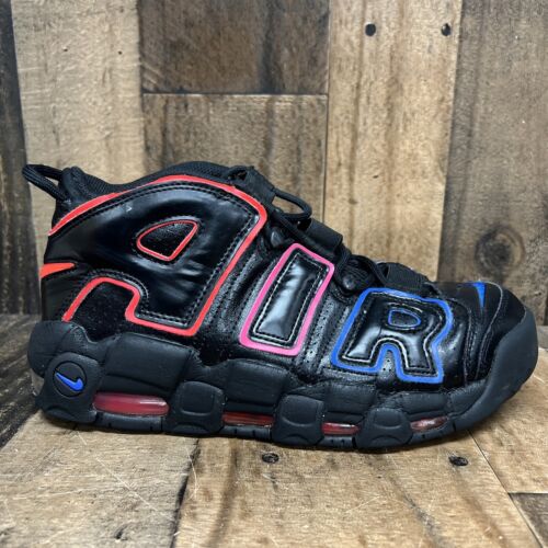 Taglia 8 - Nike Air More Uptempo Electric Nero Rosso Scarpe Uomo Sneakers - Foto 4 di 19