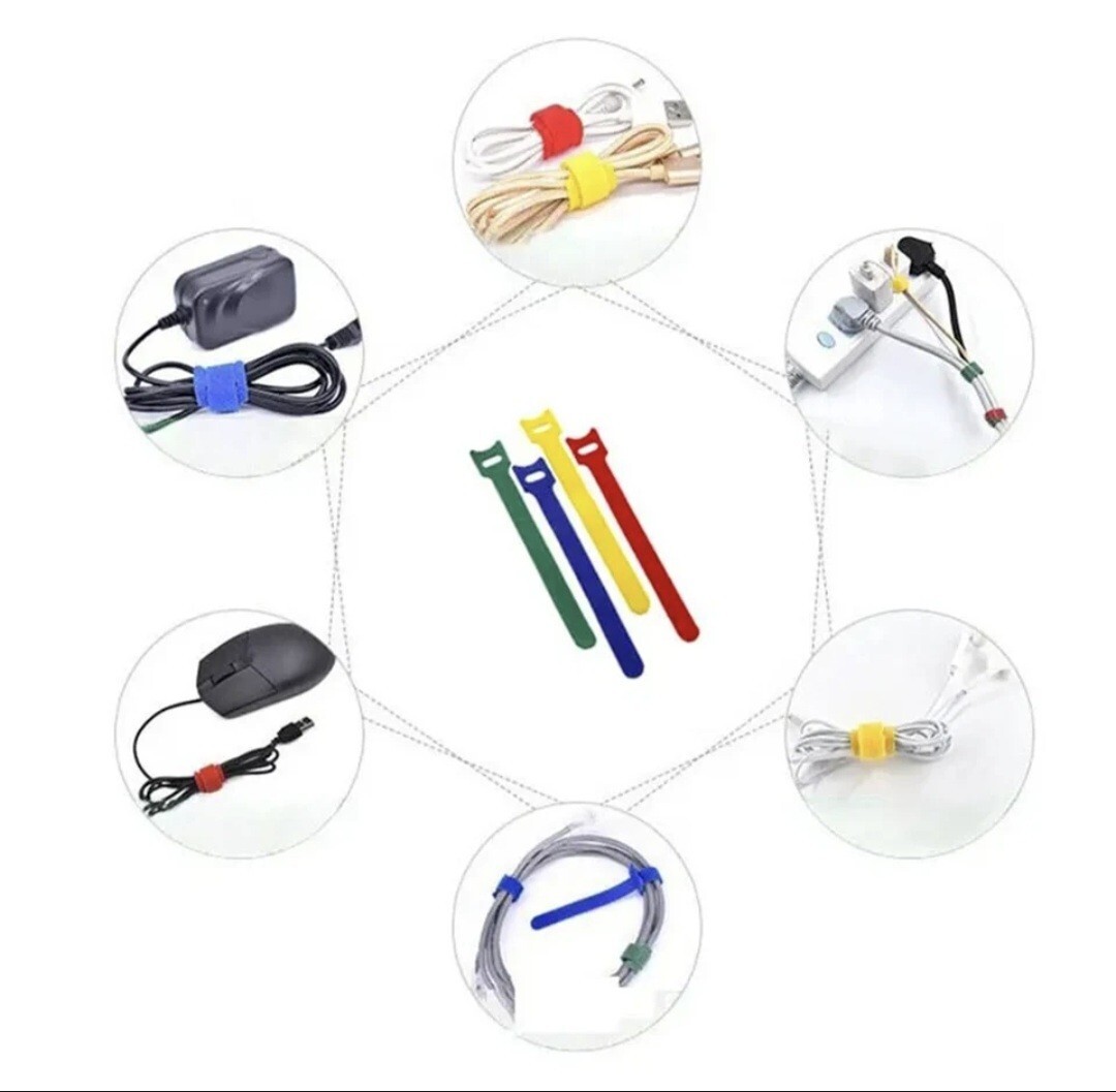 500 Stück Klettkabelbinder | Wiederverwendbare Kabelbinder | 12mm Breite | Für Büro & Haushalt