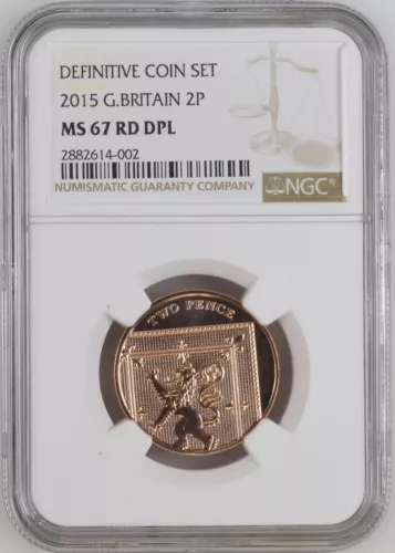 2015 Great Britain Two Pence Mint State NGC MS 67 RED DPL
