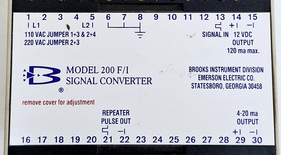 Brooks Instrument Model 200 F/I / 159495 Signal Converter - Image 2 of 4