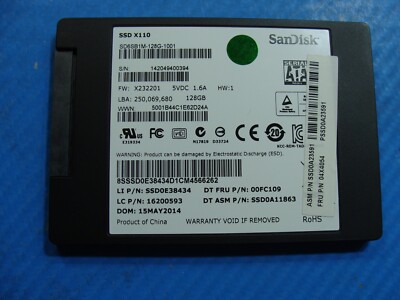 Lenovo Yoga SanDisk 128GB SATA SSD Solid State Drive SD6SB1M-128G-1001 04X4054