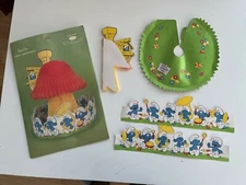 Vintage Smurfs Paper Art Party Centerpiece 