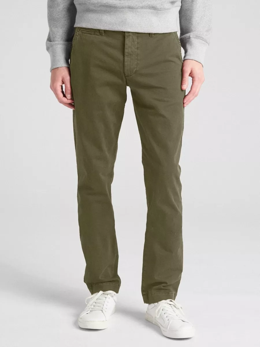Vintage wash khakis in sales slim fit with gapflex