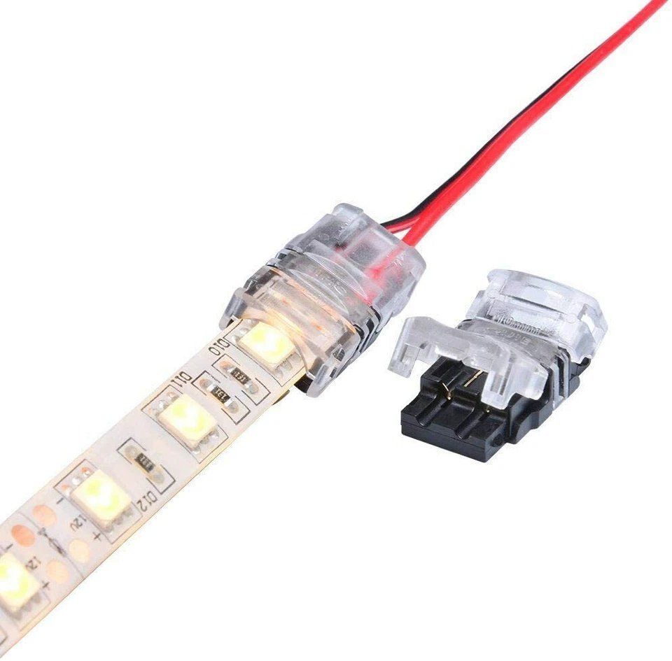 2-Pin 8mm Hippo-M Strip to Wire LED Strip Unsoldered Snap Connector IP20 UK Sell - Image 2 of 4