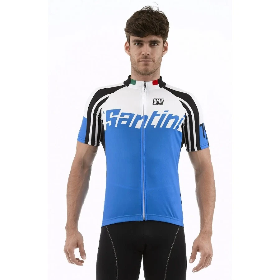 Maillot Cycliste Vintage Michelin Pro SMS Santini - Blanc - Bibendum - Taille XL