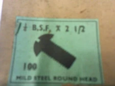 1/4" BSF X 2 1/2" ROUND HEAD SLOT SCREWS  X 4