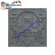 Frontone,Lastra,piastra,piana,camino,ghisa,fuoco,ornata PUTTI 80X80 cm LB-PCFPUT