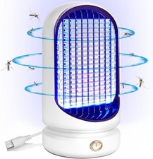 Electric USB Lamp UV Fly Killer Bug Zapper Insect Catcher Trap - White