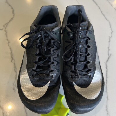 Nike Zoom Rival Sprint Track Shoes Spikes Men s Size 7.5 Black Silver EUC!