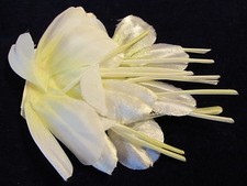 Vintage Millinery Flower Ivory w/ Hint of Green Velvet Leaf Pod for Hat ID9