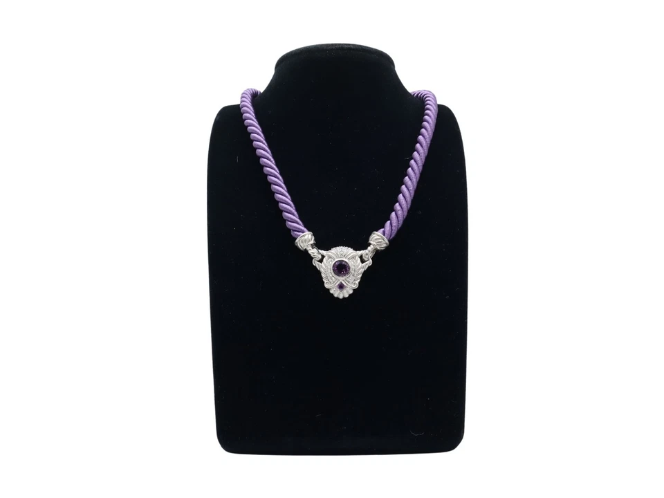 Colar com fio de náilon Judith Ripka prata esterlina ametista e zircônia cúbica - Imagem 4 de 4