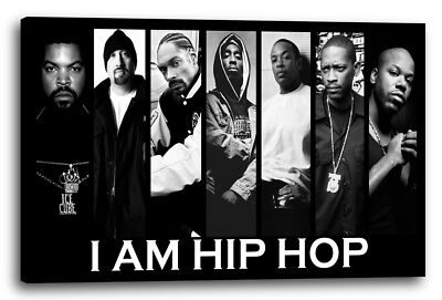 Wandbild Hip Hop Legends Kollage Tupac 2Pac Shakur, Ice Cube, Snoop Dogg, Dr. D