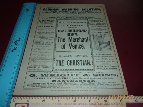 QUEEN'S THEATRE MANCHESTER 1900 EL GRAN RUBÍ PROGRAMA MARIE ILLINGTON *RARO* - Imagen 2 de 5
