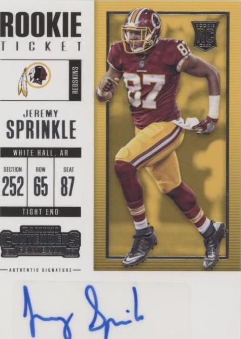 2017 Panini Contenders Jeremy Sprinkle #177 - 1 of 2