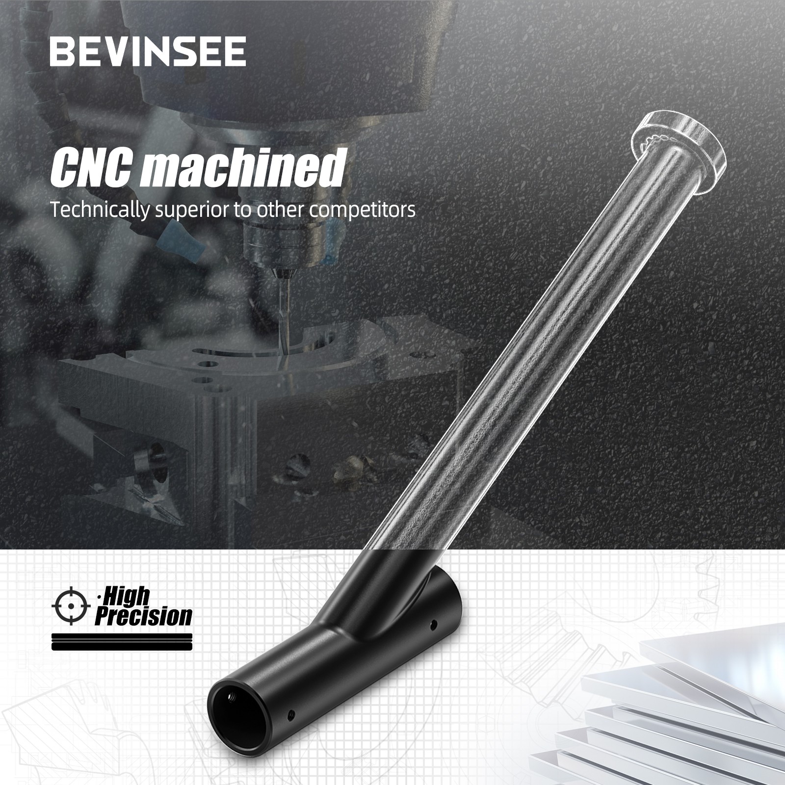 Prolongement pour frein à main BMW E30 E36 E46 finition alu brossé premium - 3