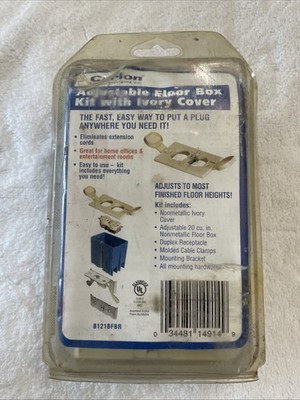 Carlon Thomas & Betts B121BFBR Adjustable Floor Box Kit with Ivory Cover 